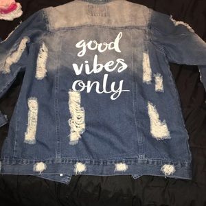 good vibes only jean jacket